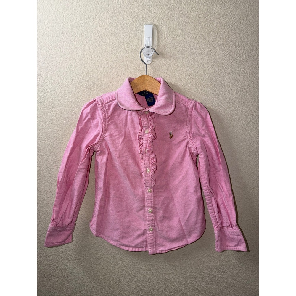 Kids Polo Ralph Lauren Pink Button Down Shirt Size 4